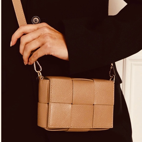 Mini Woven Leather Crossbody Bag - Made in Italy